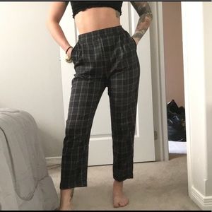 Navy plaid pants